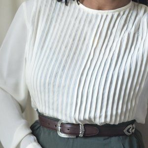 Vintage Silk Pleated Blouse